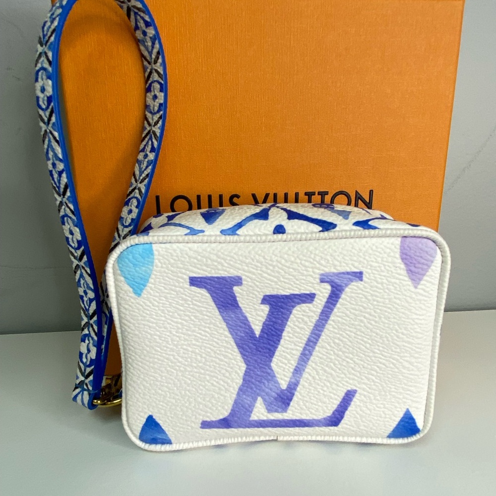 Louis Vuitton White and Blue Clutch